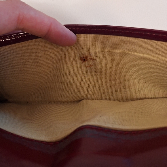 GUC Gucci Guccissima Burgundy Patent Leather Continental Wallet - Picture 4 of 4